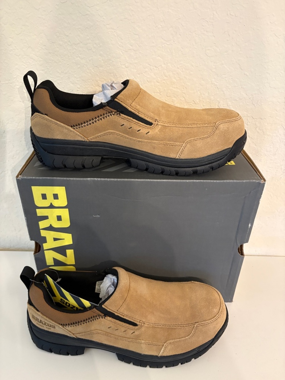 Brazos Steel Toe Suede Work Shoes Men’s Slip Resistant New SIZE 10